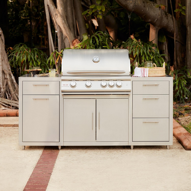 Blaze 6 ft Stainless Steel BBQ Island w/ Premium LTE+ 32-Inch Grill - BLZ-SS-ISLAND-4LTE3