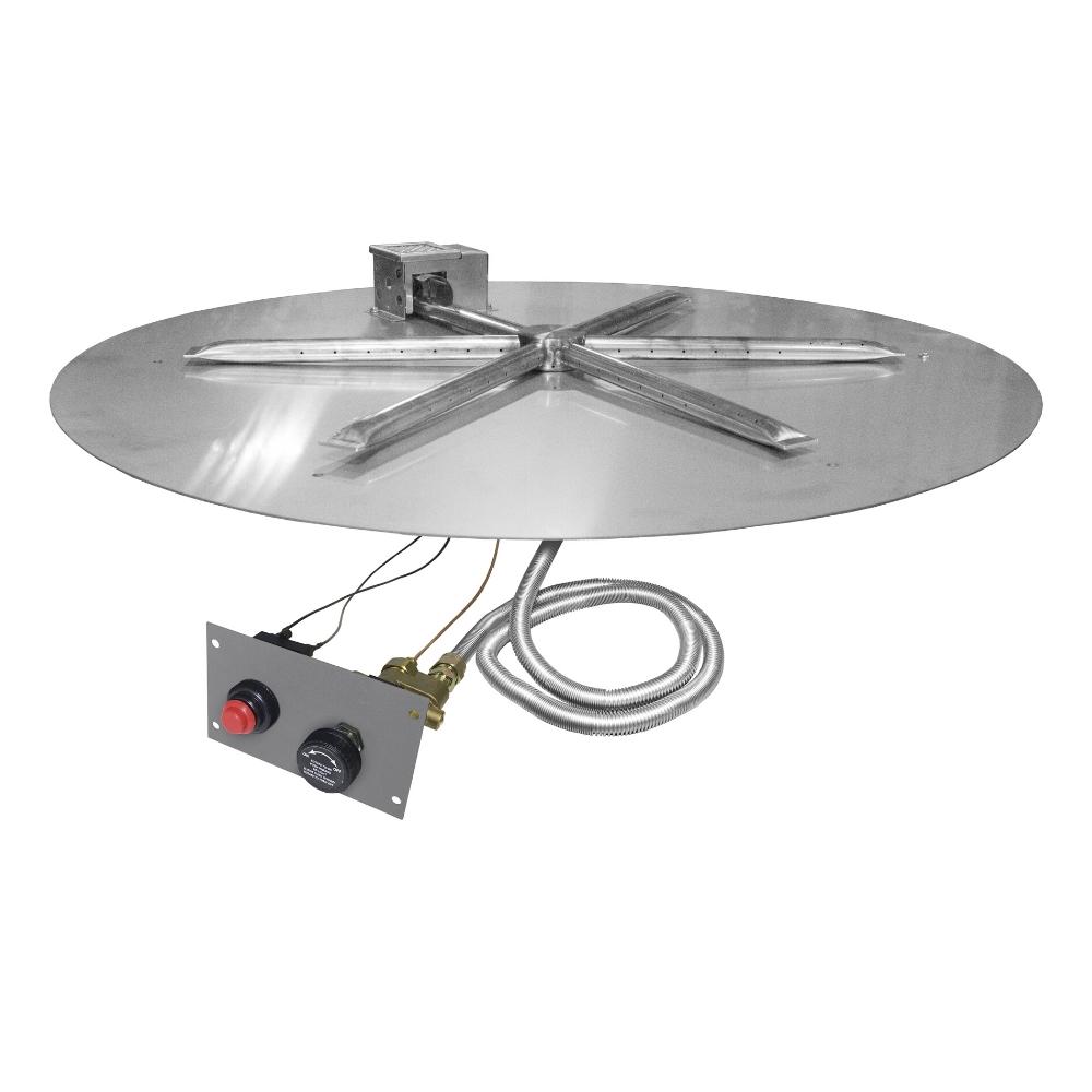 Firegear DIY Fire Pit Kit - Round with electronic ignition system and control panel for easy flame adjustment and safety.
