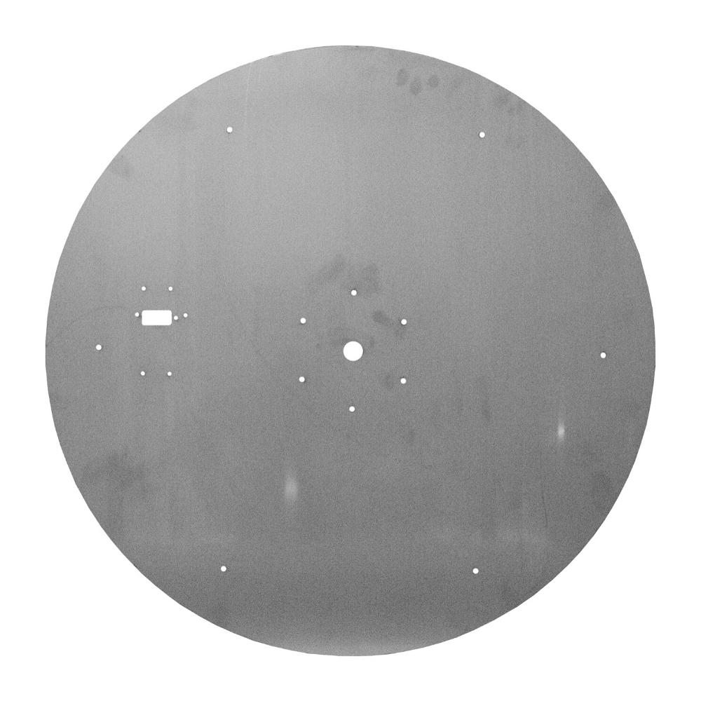 Top view of Firegear DIY Fire Pit Kit - Round burner plate, showing pre-drilled holes for secure and customizable installation.