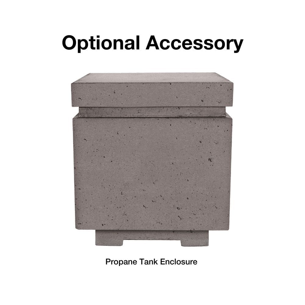 Optional propane tank enclosure for Firegear Sanctuary 39-Inch Fire Bowl, matching concrete design for seamless outdoor integration.