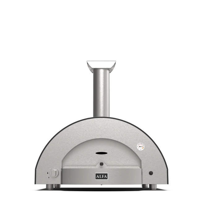 Alfa Classico 4 Pizze Gas Pizza Oven Freestanding on Black Cart - Ardesia Grey