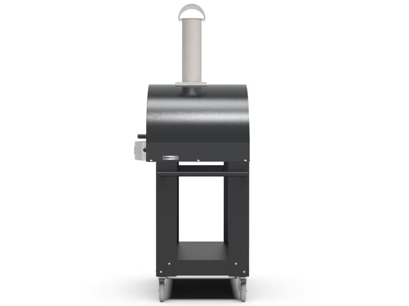 Alfa Classico 2 Pizze 38-Inch Gas Anthracite Grey Pizza Oven on Wrinkle Black Oven Base