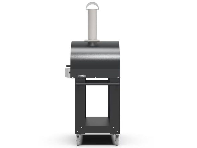Alfa Classico 2 Pizze 38-Inch Gas Anthracite Grey Pizza Oven on Wrinkle Black Oven Base