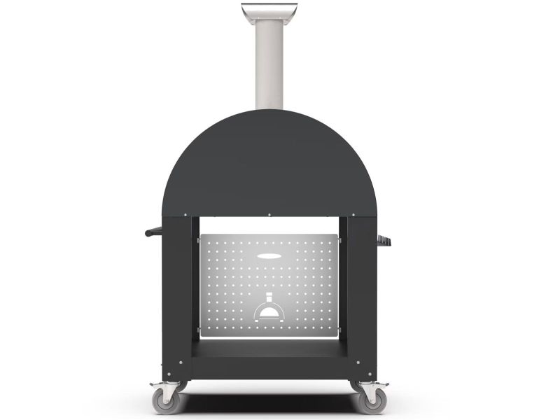 Alfa Moderno 2 Pizze 38-Inch Wood-Fired Pizza Oven and Oven Base - Grey