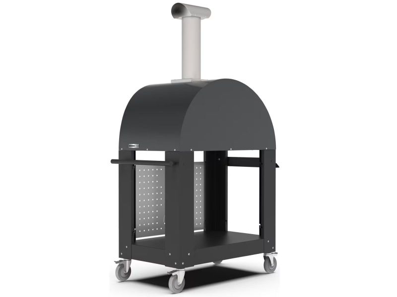 Alfa Moderno 2 Pizze 38-Inch Wood-Fired Pizza Oven and Oven Base - Grey