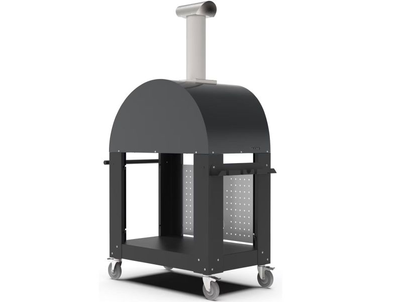 Alfa Moderno 2 Pizze 38-Inch Wood-Fired Pizza Oven and Oven Base - Grey