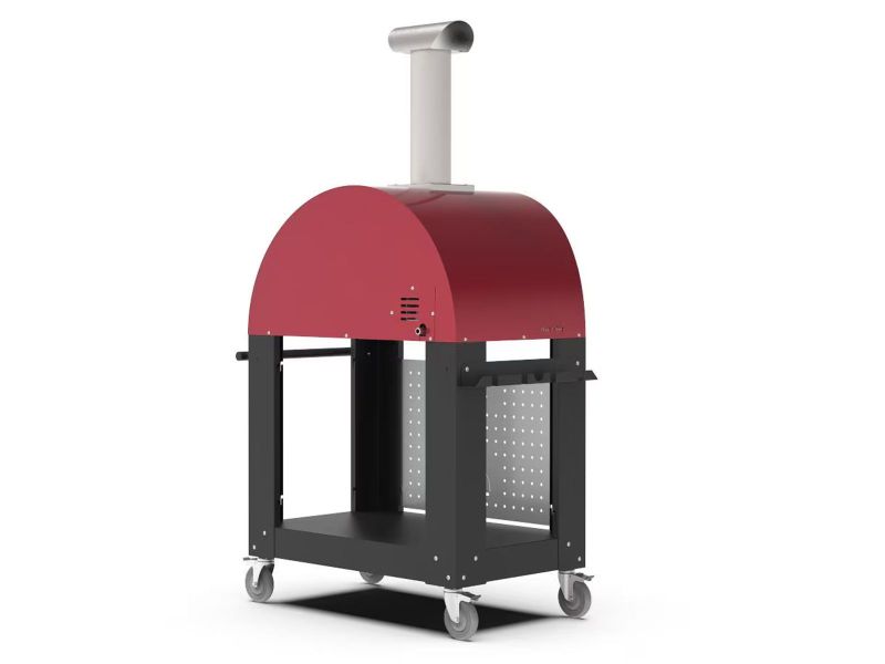 Alfa Moderno 2 Pizze 38-Inch Gas Pizza Oven and Oven Base - Ruby Red