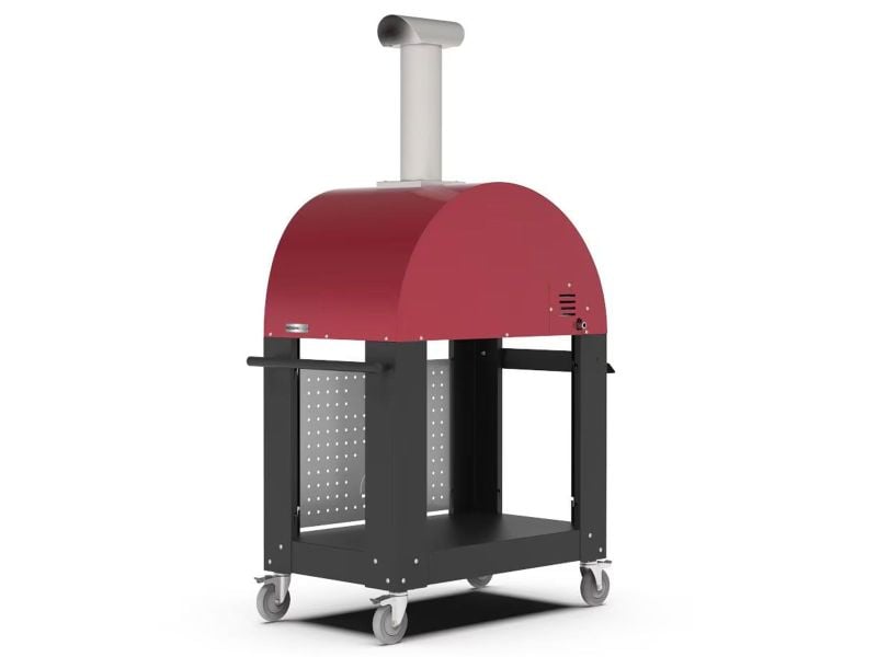 Alfa Moderno 2 Pizze 38-Inch Wood-Fired Pizza Oven with Oven Base - Antique Red