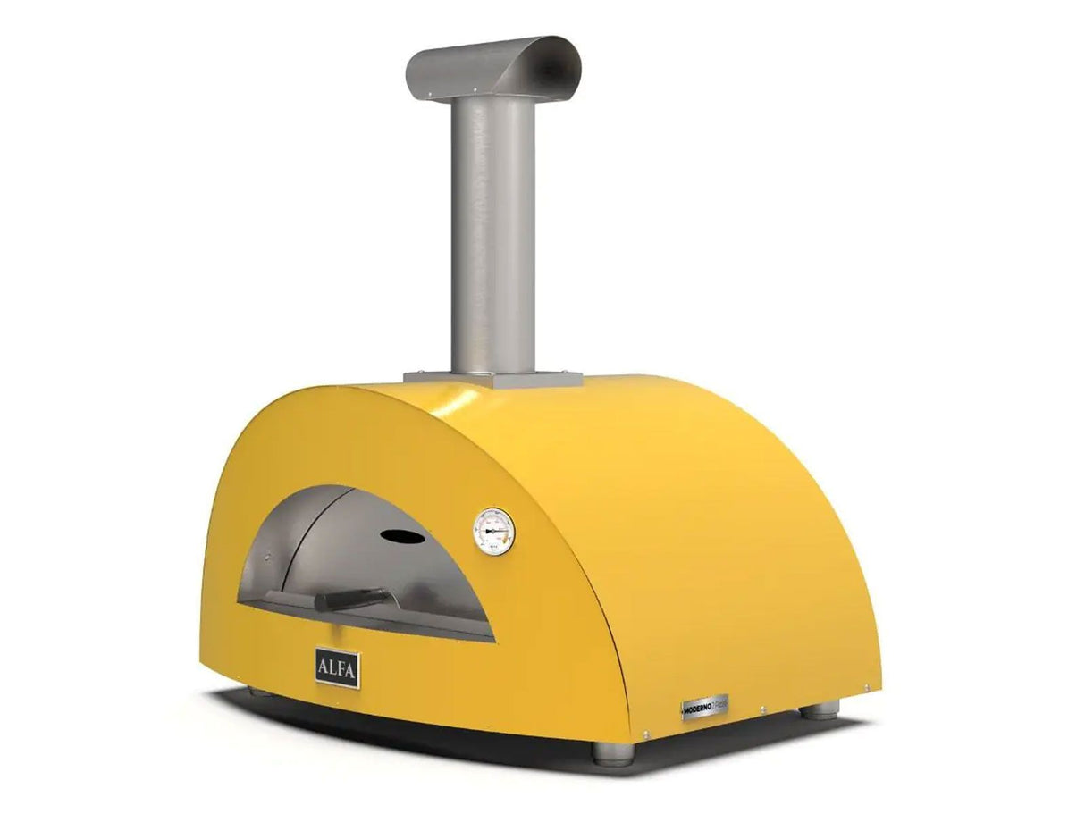 Alfa Moderno 3 Pizze 43-Inch Wood-Fired Pizza Oven - Fire Yellow