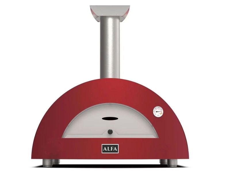 Alfa Moderno 3 Pizze 43-Inch Wood-Fired Pizza Oven - Antique Red