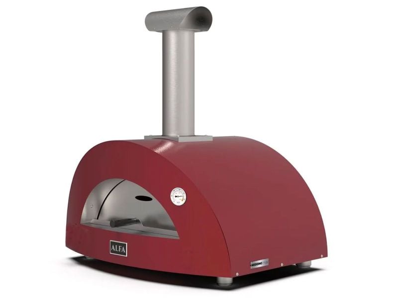 Alfa Moderno 2 Pizze 38-Inch Wood-Fired Pizza Oven - Antique Red