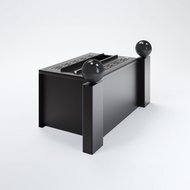 Aquafire Gatsby water vapor fireplace black finish side view