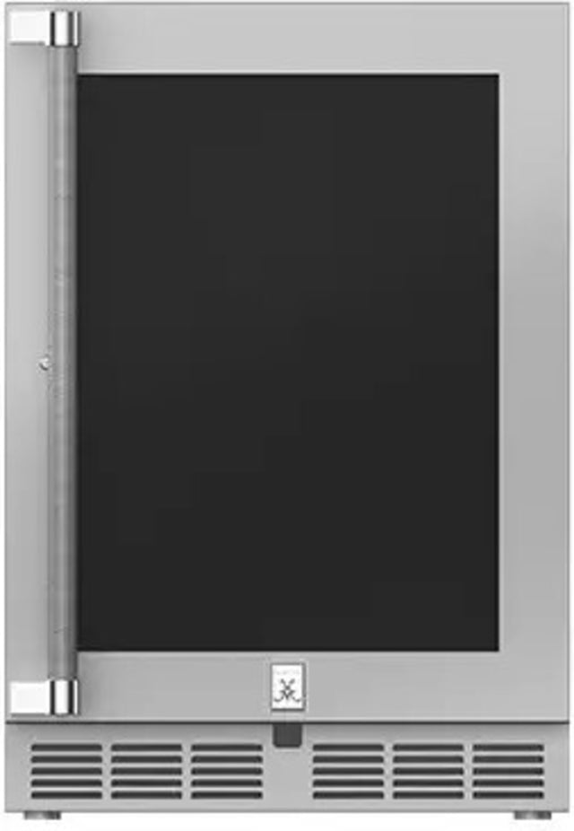 Hestan 24-Inch Outdoor Refrigerator with Lock - right-hinge model shown