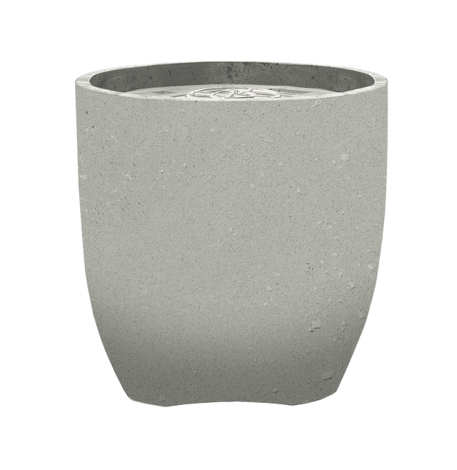 XO 24 Inch Round Fire Pot Gas Fire Pit in limestone finish with 65,000 BTU output, ideal for modern outdoor fireplace setups in home gardens.