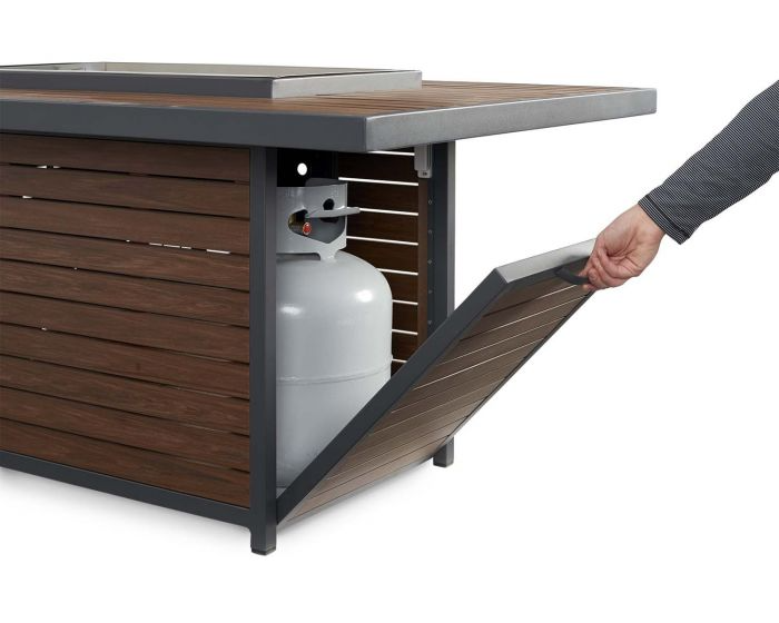 The Outdoor GreatRoom Chat Height Kenwood Gas Fire Pit Table Umber Brown KW-1224-19-K