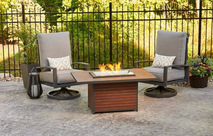 The Outdoor GreatRoom Chat Height Kenwood Gas Fire Pit Table Umber Brown KW-1224-19-K