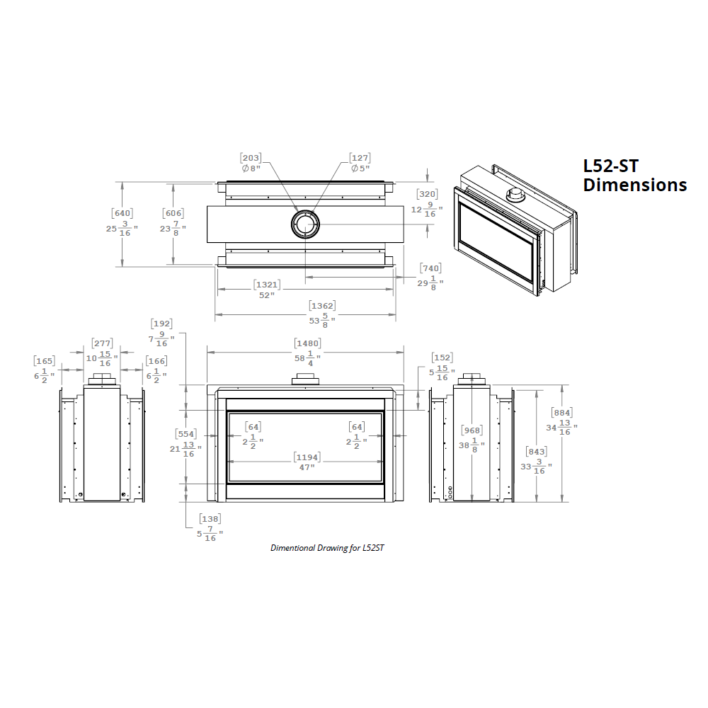 Montigo Phenom 52 See-Thru Direct-Vent Gas Fireplace - L52F