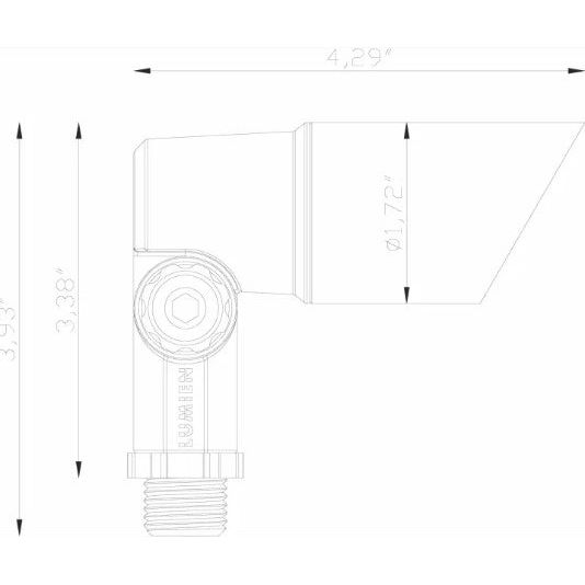 Lumien Bronze Aluminum Accessory Package, Micro, 60 Degree Uplight Shroud and Knuckle - w/ LAP-002