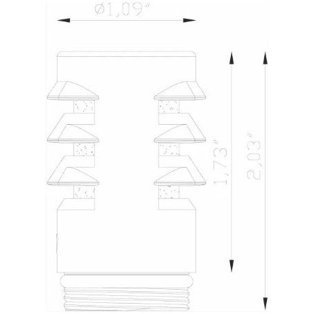Lumien Accessory, Brass Nano Path Light Bollard Component, 180 Louvered