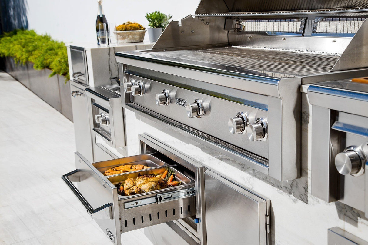 Lynx | 42" Built-In 120V Convenience Center Electric Warming Drawer & Propane Tank Storage