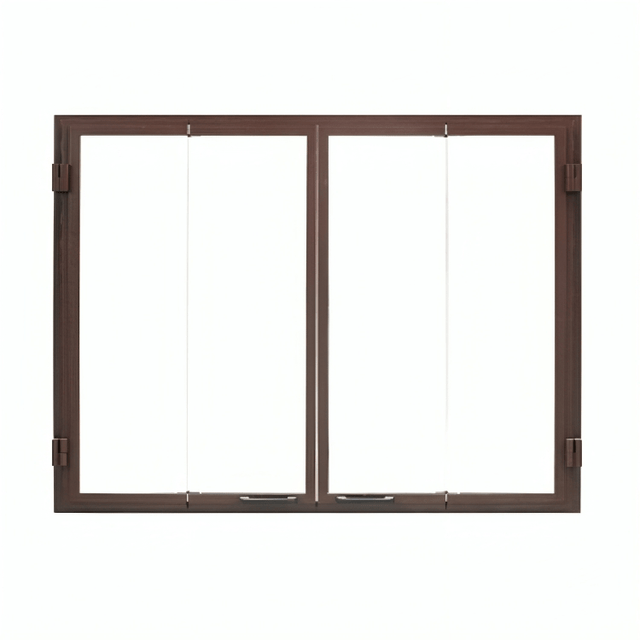 Majestic ODGF42BZ-B bronze glass bi-fold door for Castlewood 42 outdoor fireplace