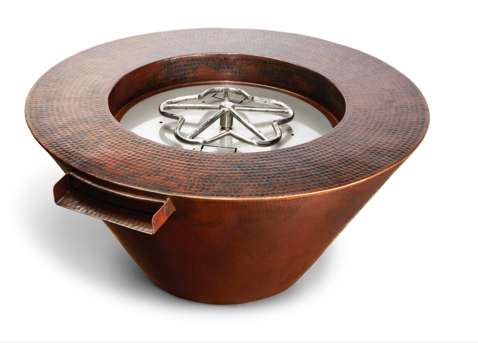 HPC Mesa Hammerd Copper Bowl Torpedo Burner Outdoor Gas Firepit - TOR-MESA32-EI