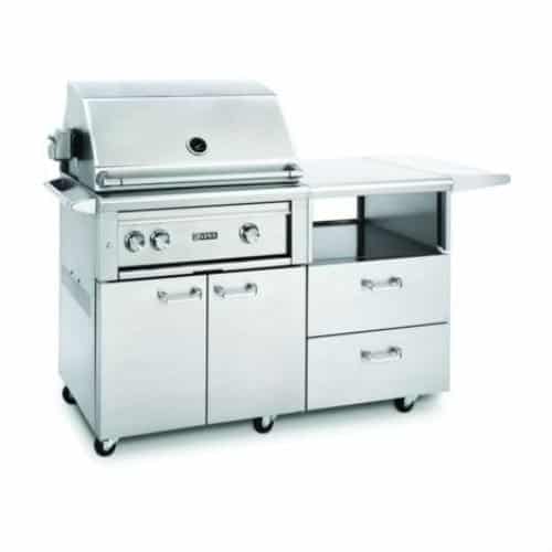 Lynx Professional 30-Inch Trident Infrared Grill with Rotisserie on Mobile Kitchen Cart