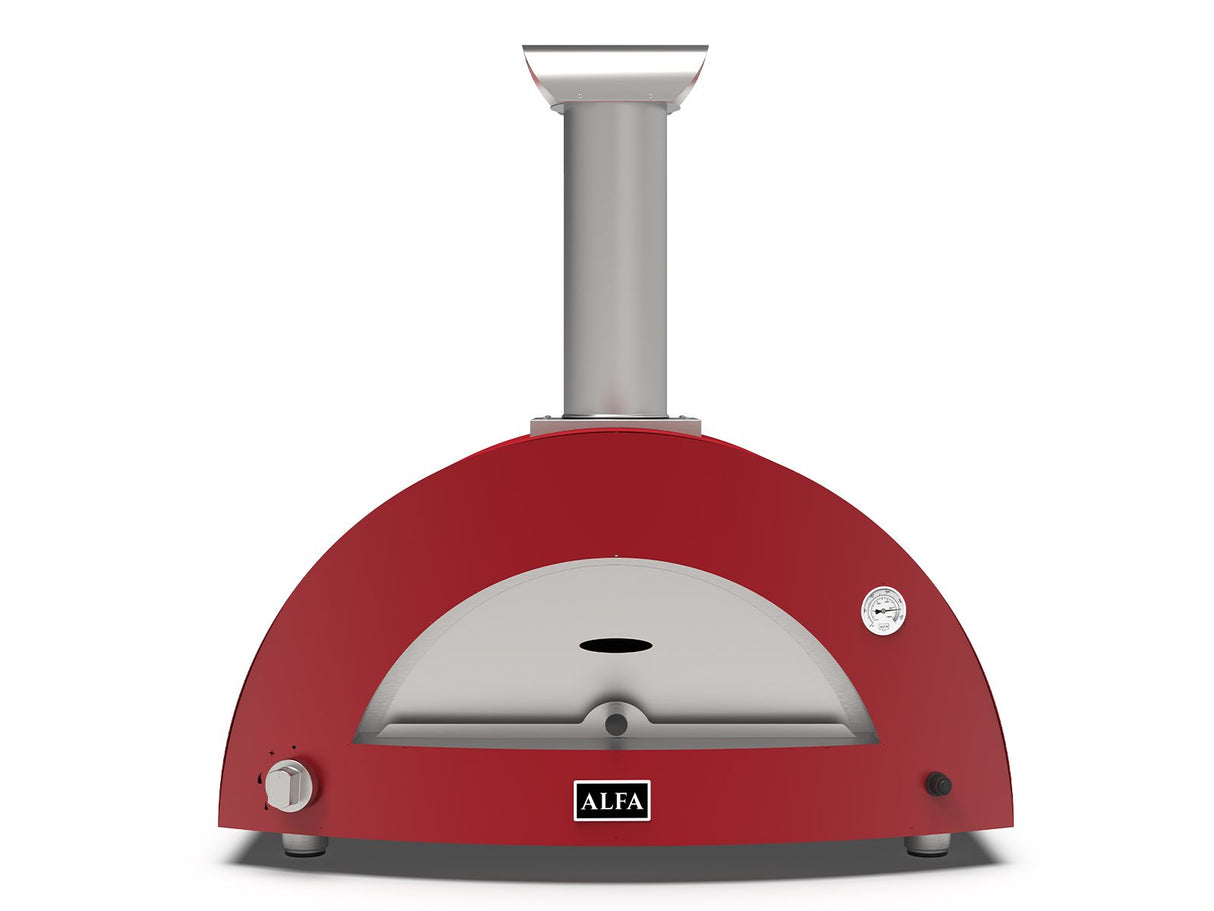 Alfa Moderno 3 Pizze 43-Inch Outdoor Gas Pizza Oven - Ruby Red