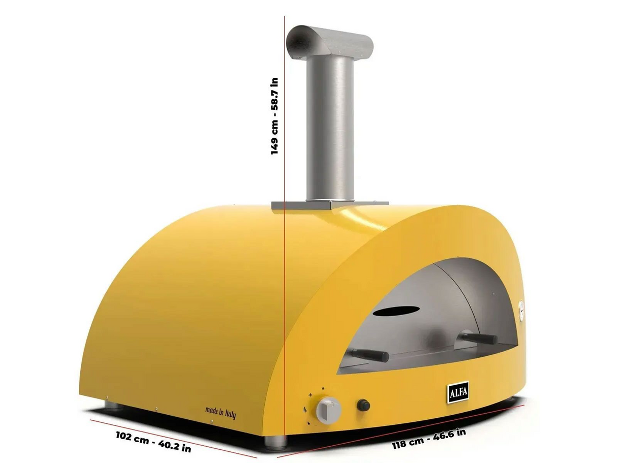 Alfa Moderno 5 Pizze 47-Inch Countertop Gas Pizza Oven - Imperial Yellow
