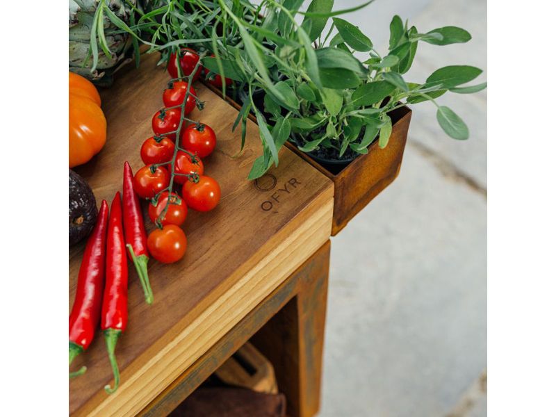 Ofyr Mise en Place Table Corten 65 PRO Teak Wood