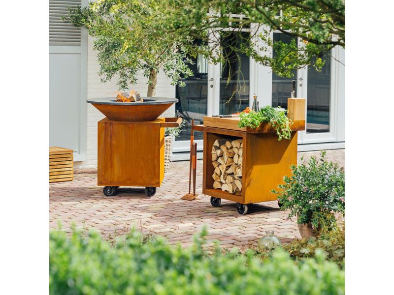 Ofyr Mise en Place Table Corten 65 PRO Teak Wood