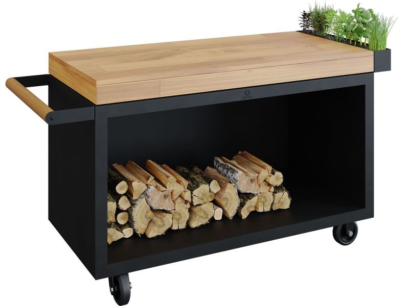 Ofyr Mise en Place Table Black 135 PRO Teak Wood