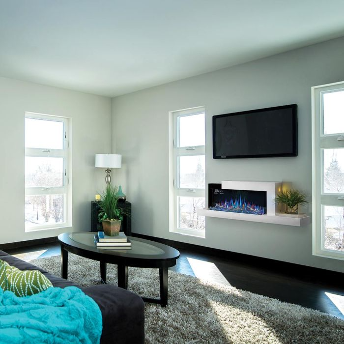 Napoleon Stylus Cara Elite Wall-Mount Electric Fireplace with White Surround Mantel