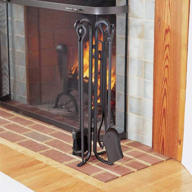 Pilgrim 28 in. Matte Black Forged Hearth Tool Set, view 2