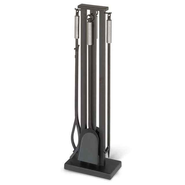 Pilgrim - 32" 4-Piece Contemporary Tool Set Brushed Steel Handles