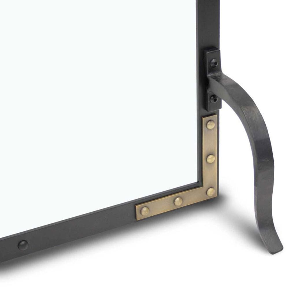 Pilgrim - 39" Black Refined Rivet Single Panel Glass