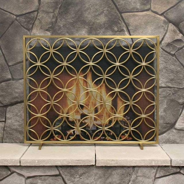 Pilgrim Bedford fireplace screen, burnished brass, view 3