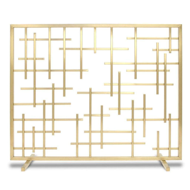 Pilgrim Contemporary Summer Screen fireplace screen, burnished brass