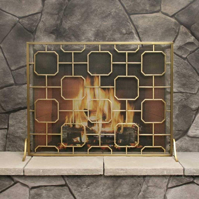 Pilgrim Madison fireplace screen, burnished brass, view 2
