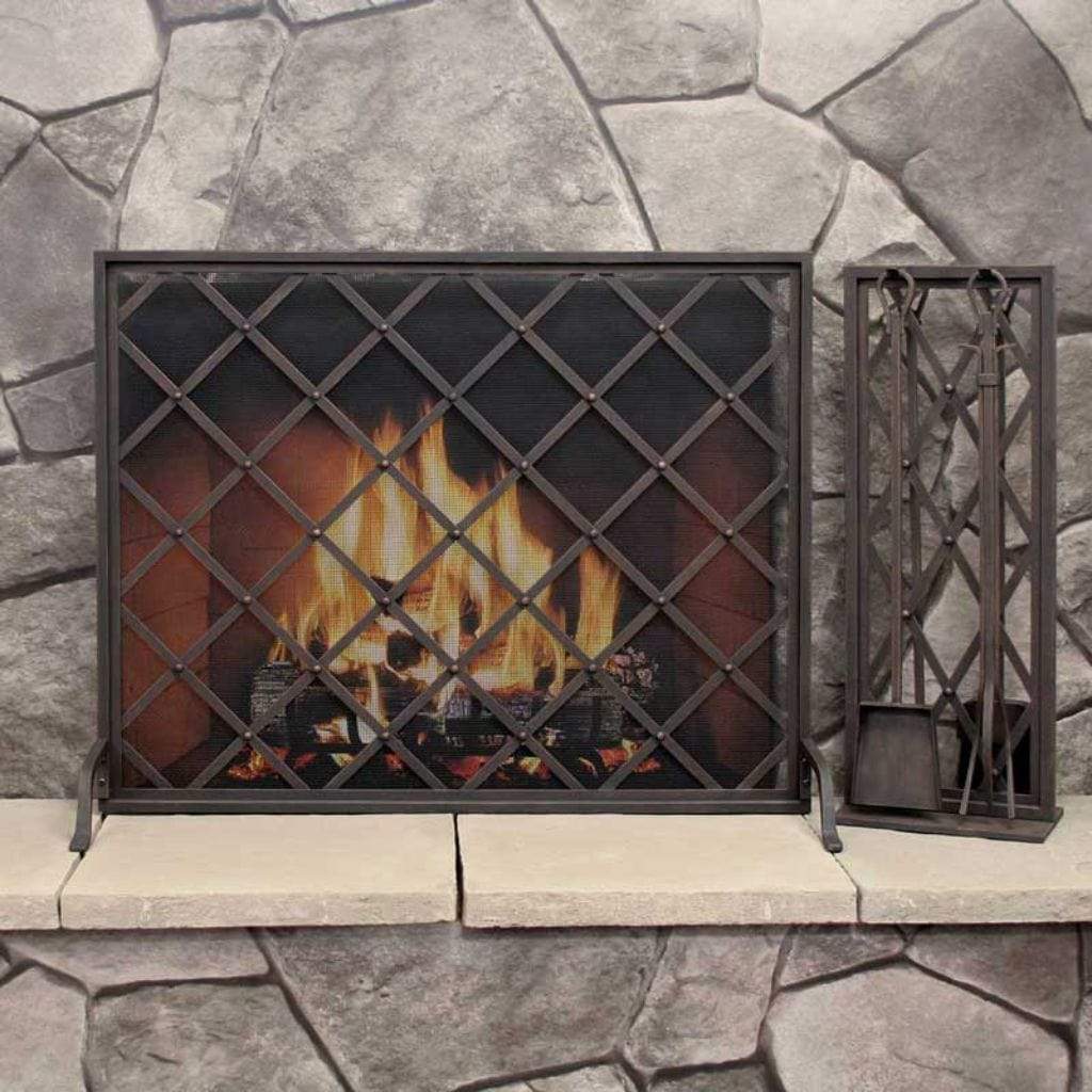 Pilgrim - 39" Distressed Bronze Iron Weave Single Panel