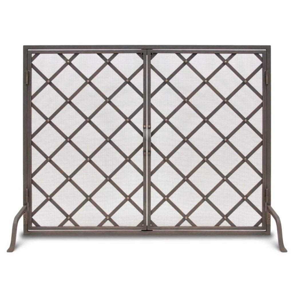 Pilgrim - 42" Distressed Bronze Iron Weave Door Screen