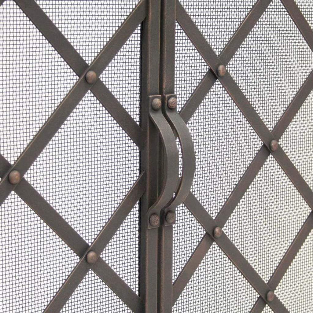 Pilgrim - 42" Distressed Bronze Iron Weave Door Screen