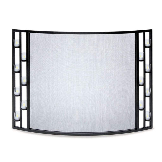 Pilgrim - 44" Matte Black Candlewood Tea Light Bowed Screen
