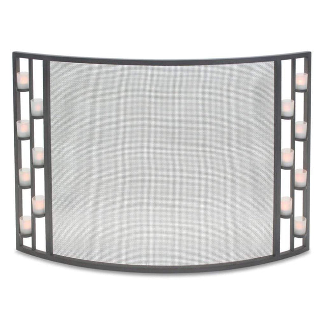 Pilgrim - 44" Natural Iron Candlewood Tea Light Bowed Screen
