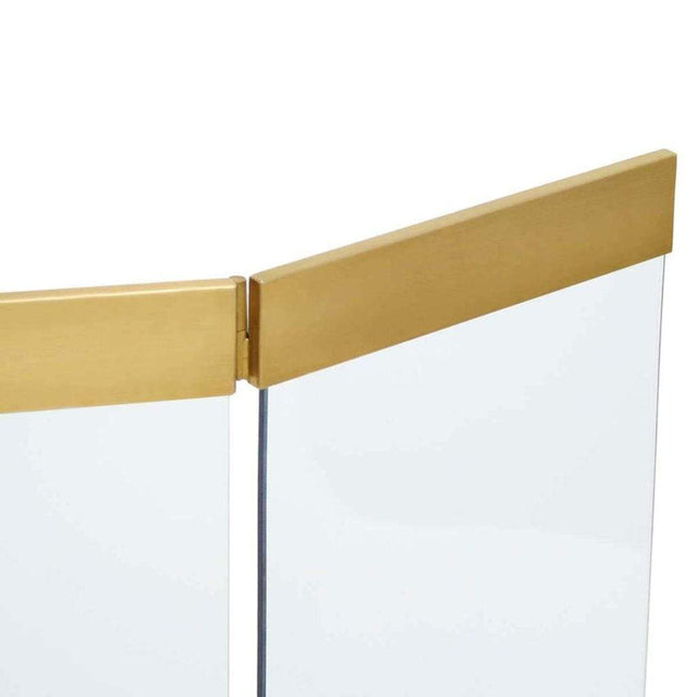 Pilgrim - 46" Burnished Brass Modern Glass Tri Panel