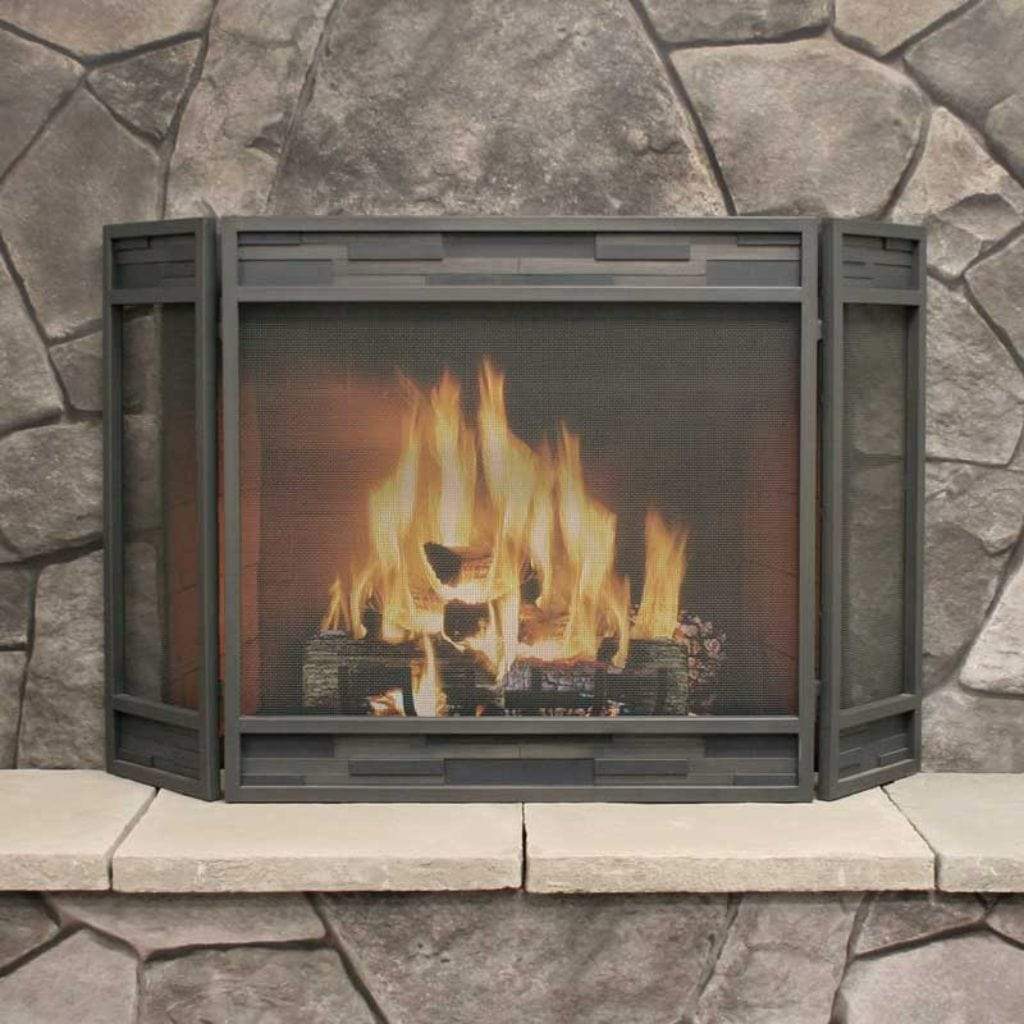 Pilgrim - 48" Natural Iron Lanier Tri Panel Folding Screen