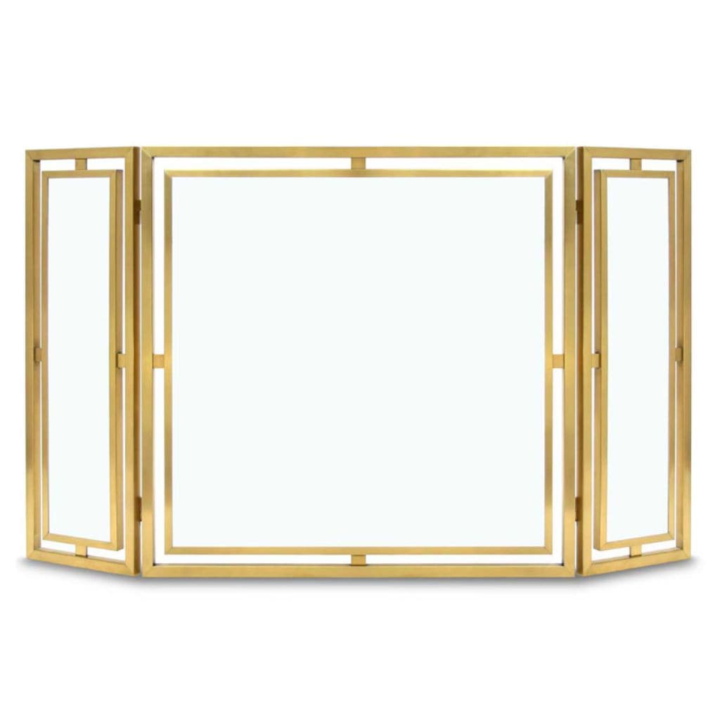 Pilgrim - 50" Burnished Brass Floating Glass Tri Panel
