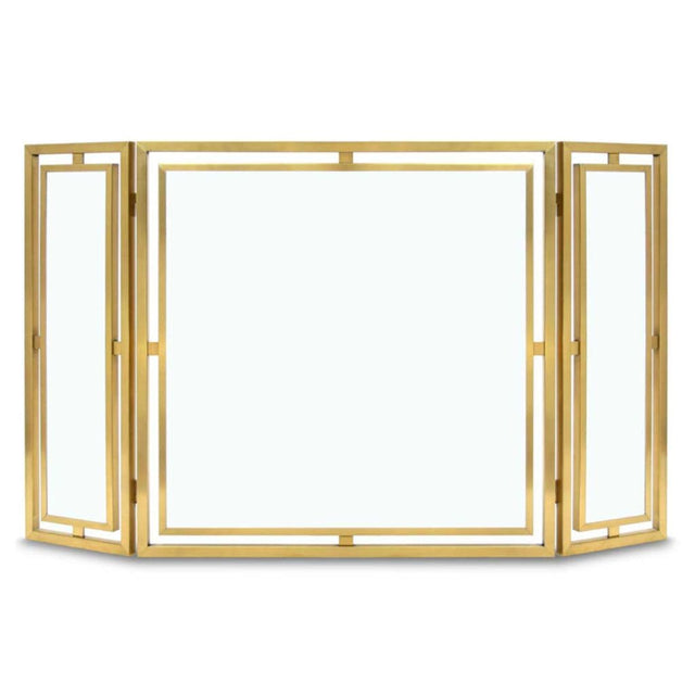 Pilgrim - 50" Burnished Brass Floating Glass Tri Panel