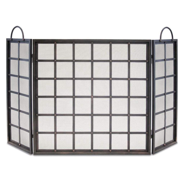 Pilgrim - 52" Distressed Bronze Manor 3 Panel Folding Screen