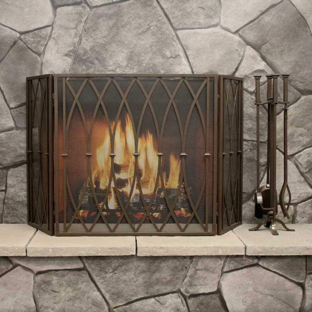 Pilgrim - 53" Burnished Bronze Addison Tri Panel